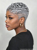 Full lace pixie cut wig finger wave for black women