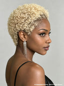 Full lace wig pixie afro blonde 613# 100% Human Hair
