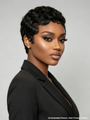Glueless Pixie wig finger wave chioma