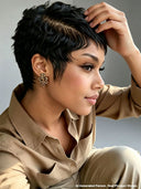 HD Lace front 13x4 Pixie cut Wig black side part