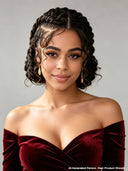 Full Lace wig black Pre-styled Updo With Braided