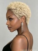 Full lace wig pixie afro blonde 613# 100% Human Hair
