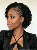 Full lace wig pixie cut black braided style Synthetic wigs