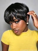 Pixie wig straight Glueless Drawstring Wig 100% Human Hair