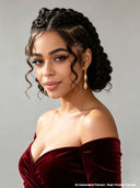 Full Lace wig black Pre-styled Updo With Braided