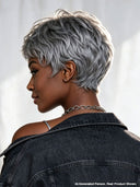 Pixie wig quick weave Salt and Pepper machine made