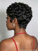 Ready to go black pixie cut wig 100% Human Hair