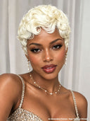 Full lace wig pixie white 100% Human Hair
