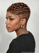 Full lace pixie cut wig finger wave for black women