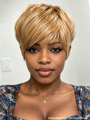 Ready to go honey pixie cut wig 100% Human Hair