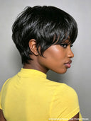 Pixie wig straight Glueless Drawstring Wig 100% Human Hair