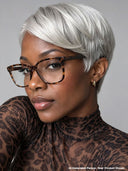 Glueless Wig pixie cut silver straight 100% Human Hair