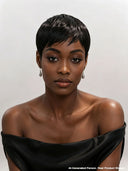 Glueless wig pixie cut for black woman