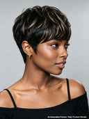 Glueless Pixie wig brown highlight for black woman