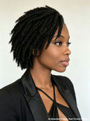 Full lace wig pixie cut black braided style Synthetic wigs