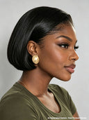 The luxe Straight bob 13X6 lace front Natural Black 100% Human Hair