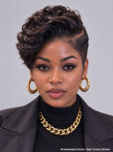 Black Lace front 13x4 Side Pixie Wig-1020
