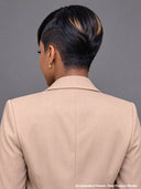 Full lace pixie wig side part honey highlight