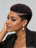 Full lace pixie wig purple bouncy curly 
