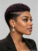 Full lace pixie wig purple bouncy curly 
