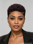 Full lace pixie wig purple bouncy curly 