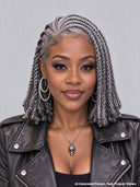 Full Lace Braided wig salt and pepper ready to go