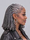 Full Lace Braided wig salt and pepper ready to go