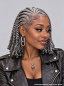Full Lace Braided wig salt and pepper ready to go