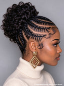 Full Lace wig updo styled black Braided wig 