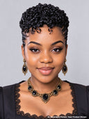 Full lace pixie cut wig black finger wave
