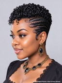Full lace pixie cut wig black finger wave