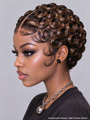 Full lace pixie cut wig finger wave 5 color middle part