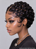 Full lace pixie cut wig finger wave 5 color middle part