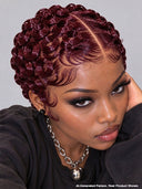 Full lace pixie cut wig finger wave 5 color middle part
