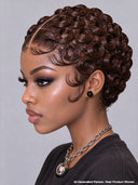 Full lace pixie cut wig finger wave 5 color middle part