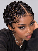 Full lace pixie cut wig finger wave 5 color middle part