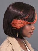 Lace front 13x6 Wig bob side part orange highlight