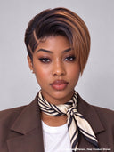 Full lace pixie cut wig honey highlight side part