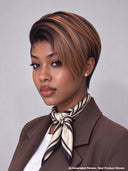 Full lace pixie cut wig honey highlight side part