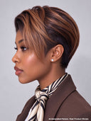 Full lace pixie cut wig honey highlight side part