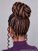 Full Lace wig updo styled brown highlight Braided wig with bun