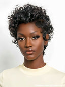 Full lace Wig Natural Black Quick Weave Wig 100% Human Hair