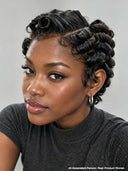 Full lace Wig Quick finger wave Natural Black 100% Human Hair