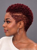 Full lace wig Pixie Cut burgundy curly wave for black woman