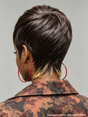 Glueless Wig pixie cut honey Highlights with brown 100% Human Hair 
