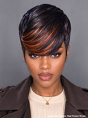 Glueless Pixie wig brown highlight 100% human hair