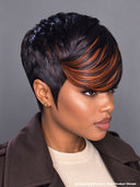 Glueless Pixie wig brown highlight 100% human hair