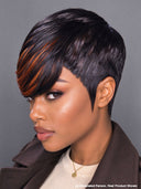 Glueless Pixie wig brown highlight 100% human hair