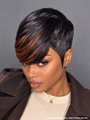 Glueless Pixie wig brown highlight 100% human hair