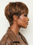 Glueless Wig Mixed brown Straight Machine Made Ready to Wear 100% Human Hair